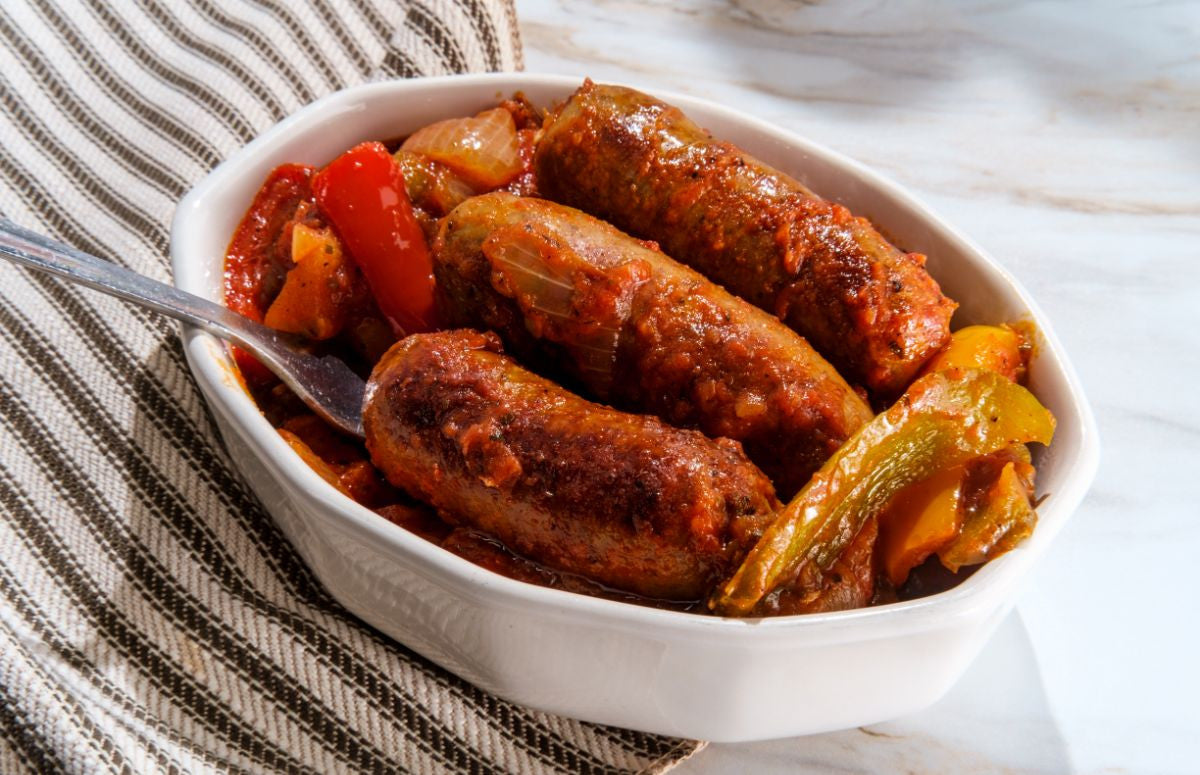 Zesty Italian Sausage, Peppers and Onions with Sauce | Hop Creek Farms