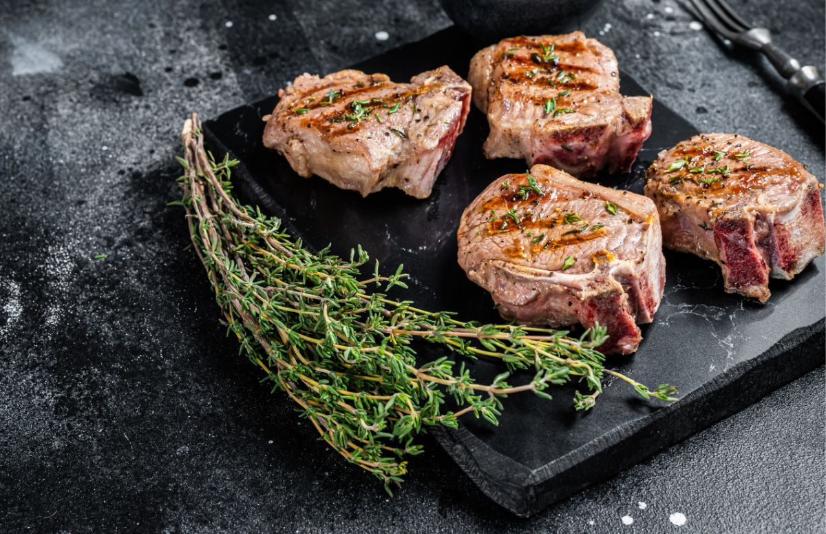 Rosemary Dijon Roast Lamb Chops | Hop Creek Farms