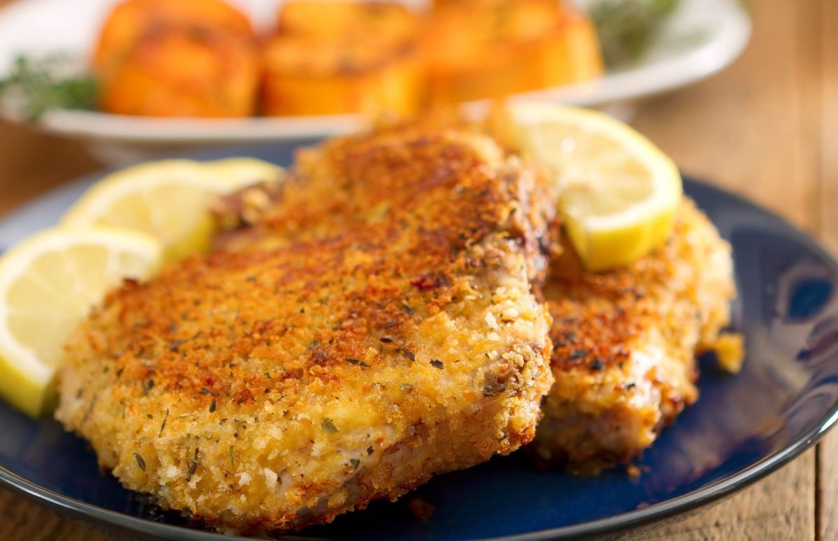 Air Fryer Almond Crusted Pork Chop | Hop Creek Farms